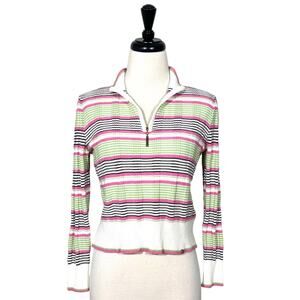 St. John Sport Petite Small Striped Sweater